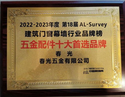 加速門窗五金開拓創新,春光五金斬獲多項行業榮譽
